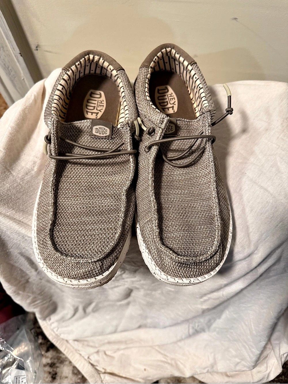 Hey Dude Wendy Stretch Canvas Sneakers in Brown